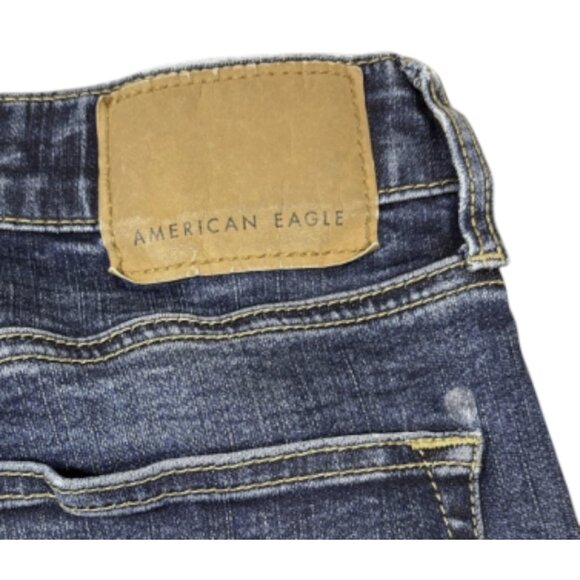 American Eagle Jeans Mens 28x32 Slim Straight Dark Blue Next Level Flex - Picture 3 of 4